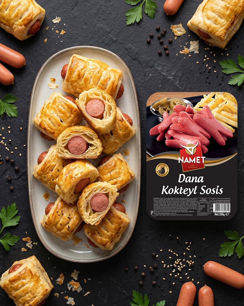 Çıtır Milföylü Kokteyl Sosis Sarması